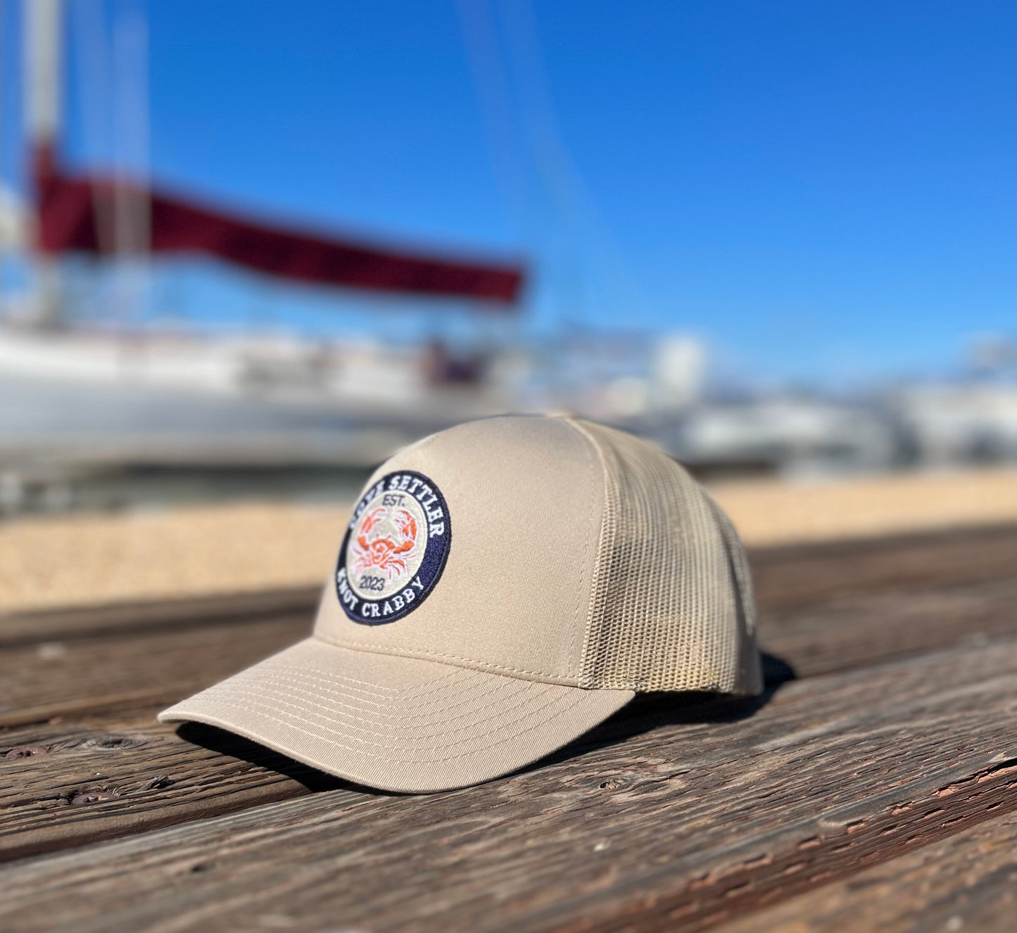 Knot Crabby Curved Bill Hat - Tan